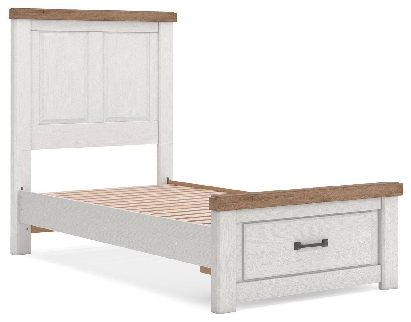 Savonport White/Brown Panel Storage Bedroom Set angled view