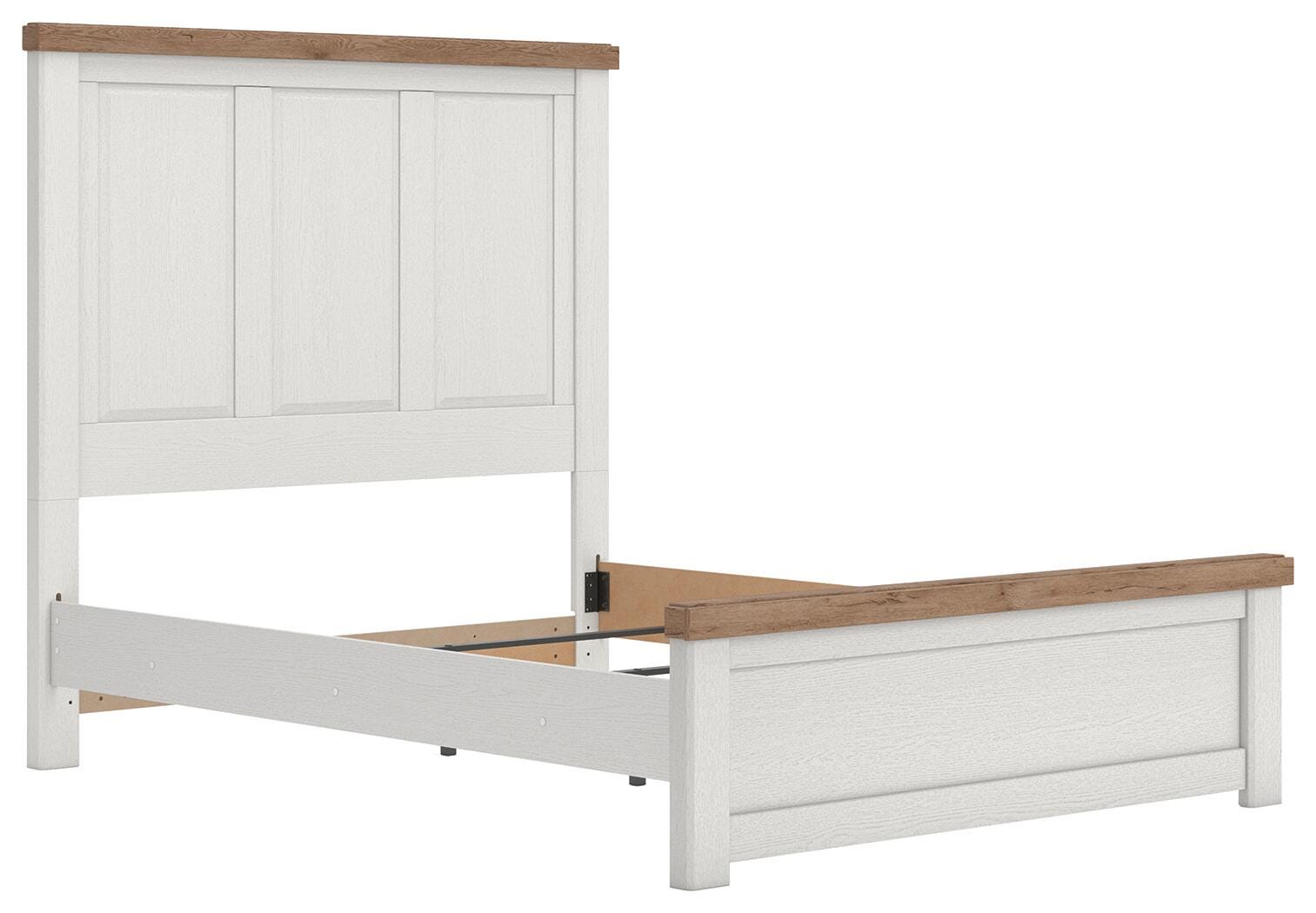 Savonport White/Brown Panel Bedroom Set angled view
