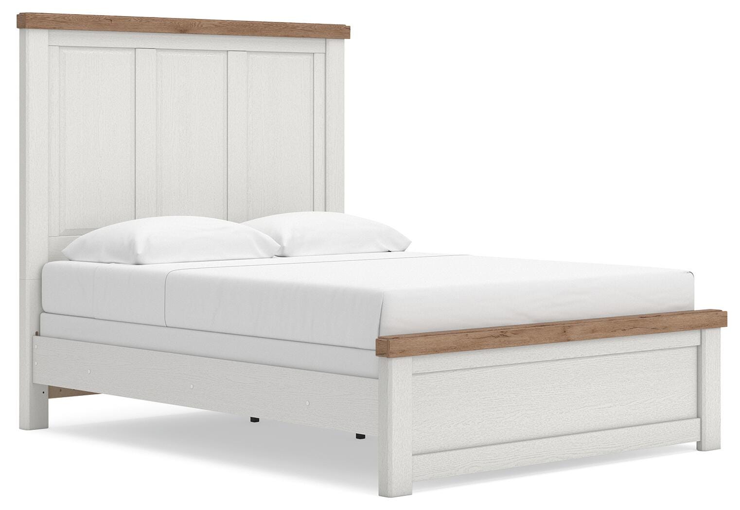 Savonport White/Brown Panel Bedroom Set angled view