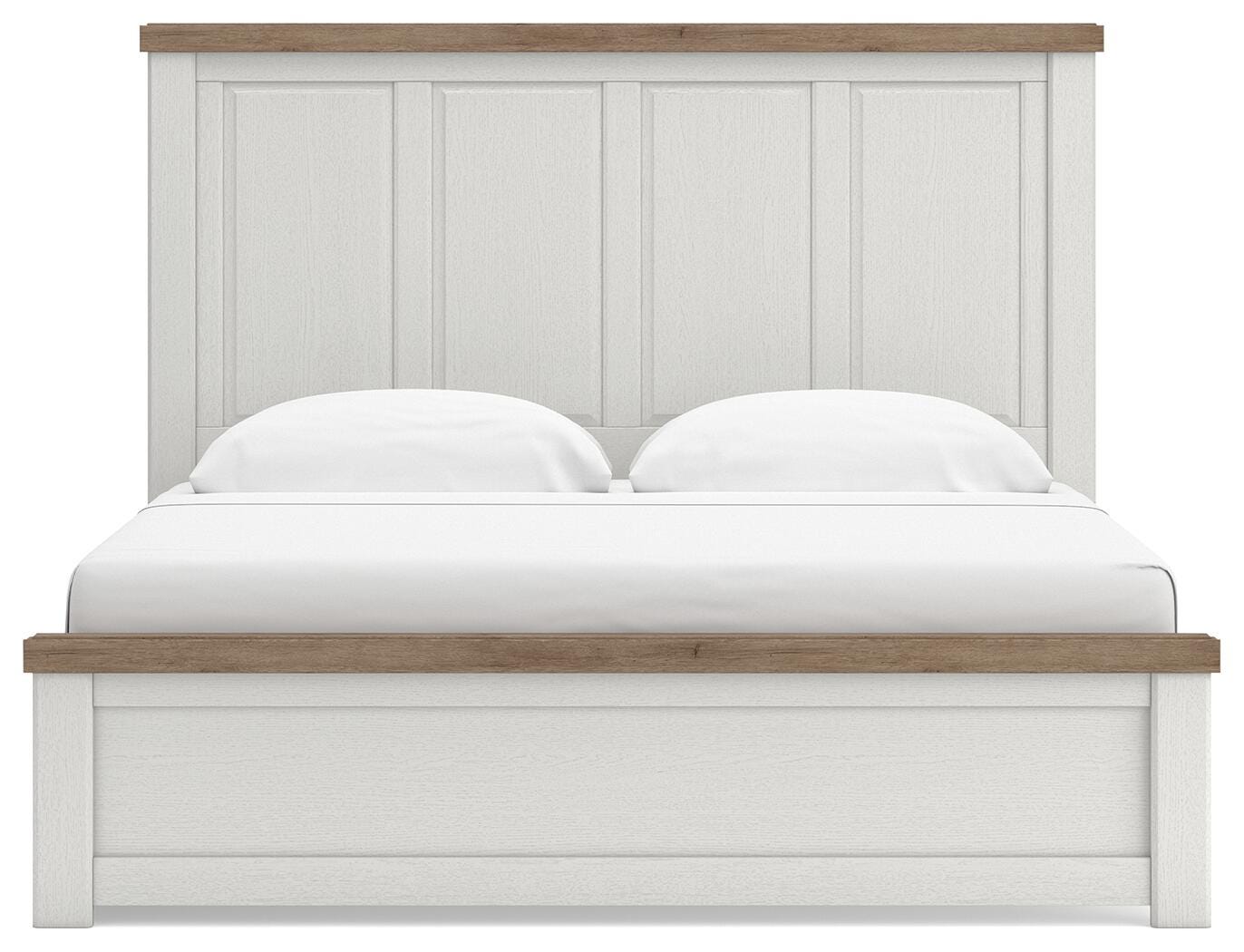 Savonport White/Brown King Panel Bed with Storage view 5