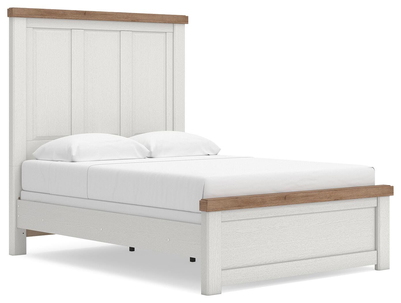 Savonport White/Brown Panel Bedroom Set angled view