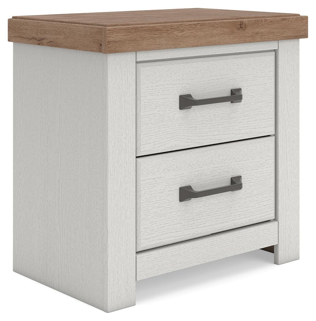 Savonport White/Brown Panel Storage Bedroom Set angled view