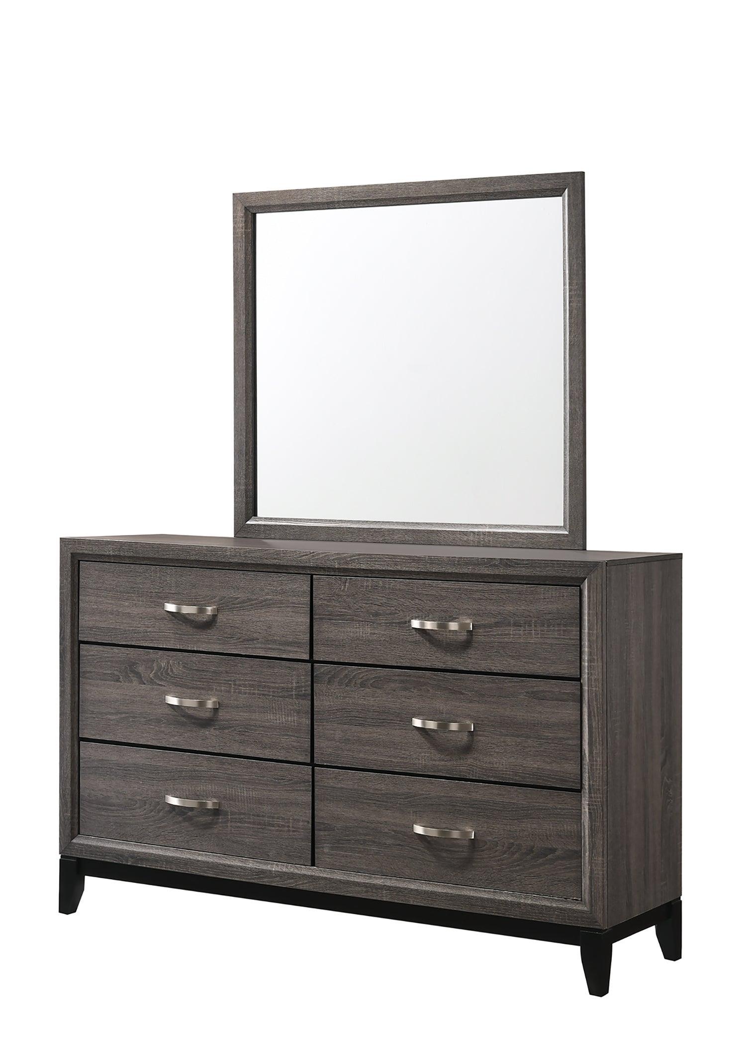 Akerson Gray Finish Wood Modern Rustic And Charm Panel Bedroom Set - Ella Furniture