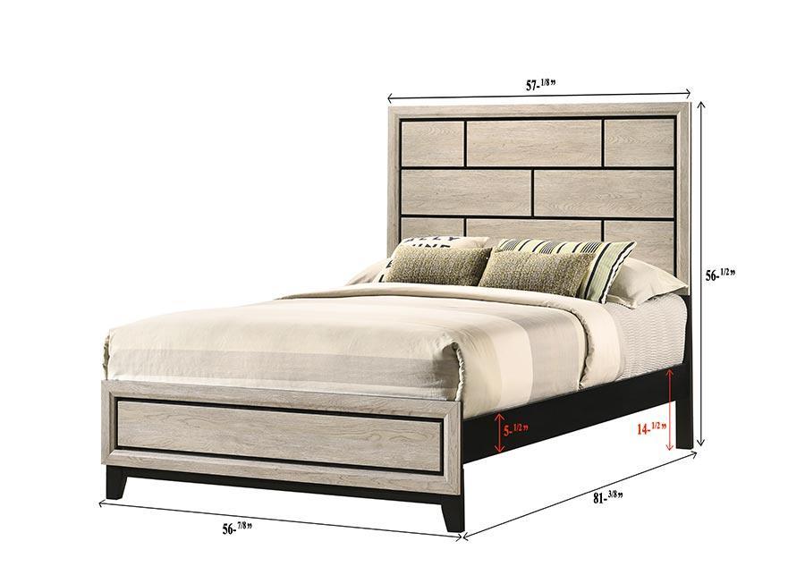 Akerson Gray Finish Wood Modern Rustic And Charm Panel Bedroom Set - Ella Furniture