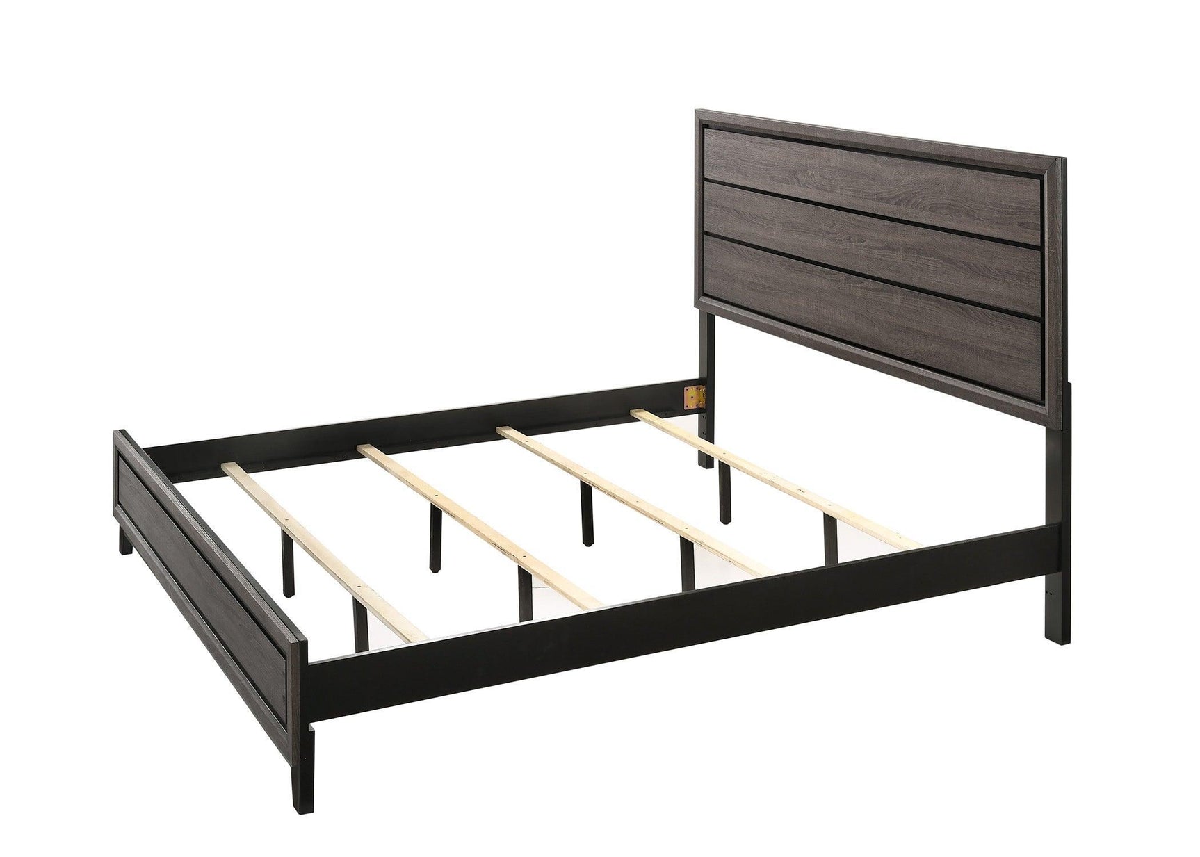 Akerson Gray Finish Wood Modern Rustic And Charm Panel Bedroom Set - Ella Furniture