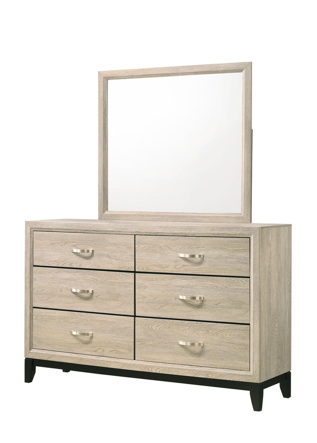 Akerson Dresser Drift Wood, Sleek Contemporary Wood, 6 Spacious Drawers - Ella Furniture