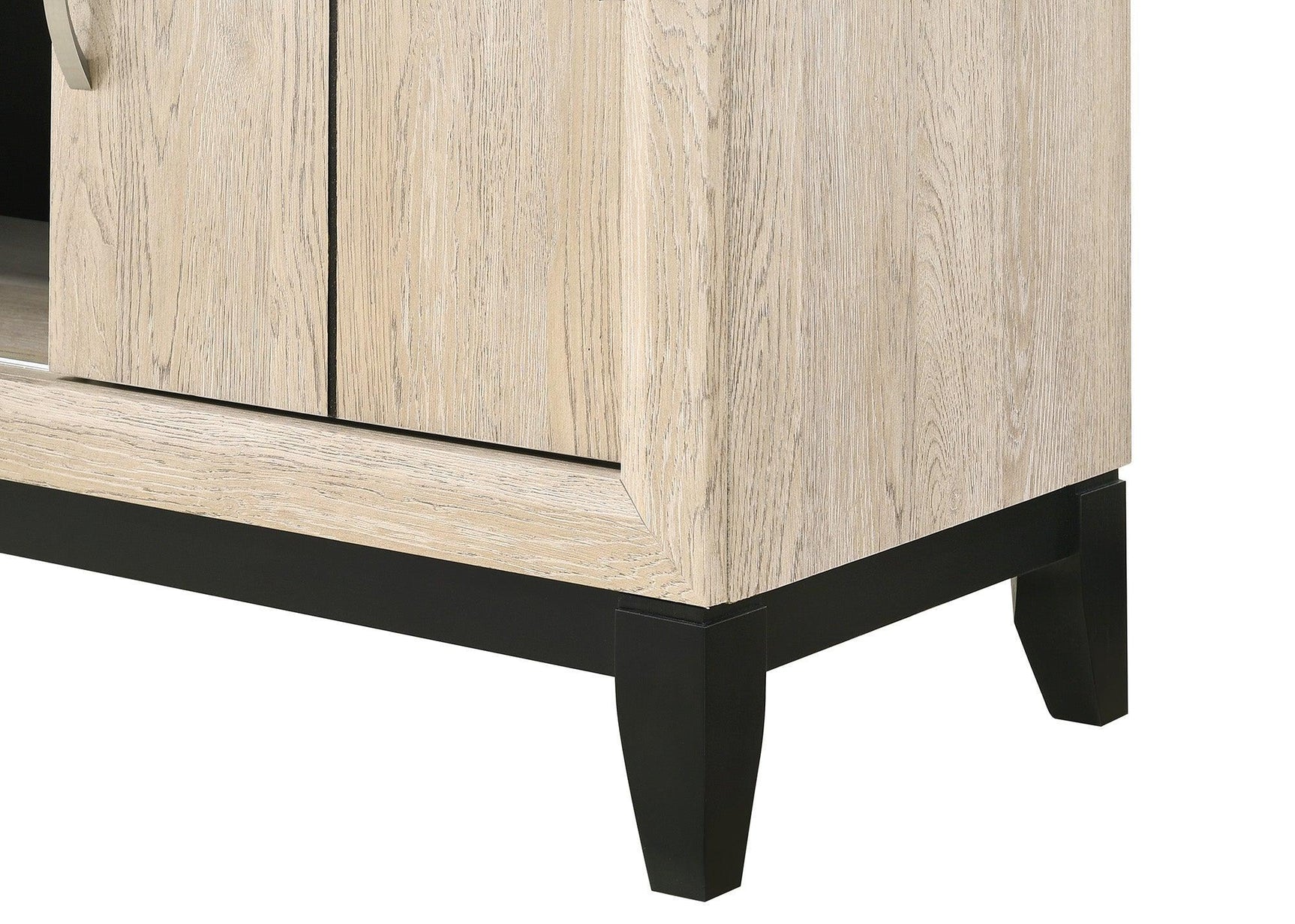 Akerson Night Stand Drift Wood, Modern Wood, Metal Curved 2 Drawers - Ella Furniture