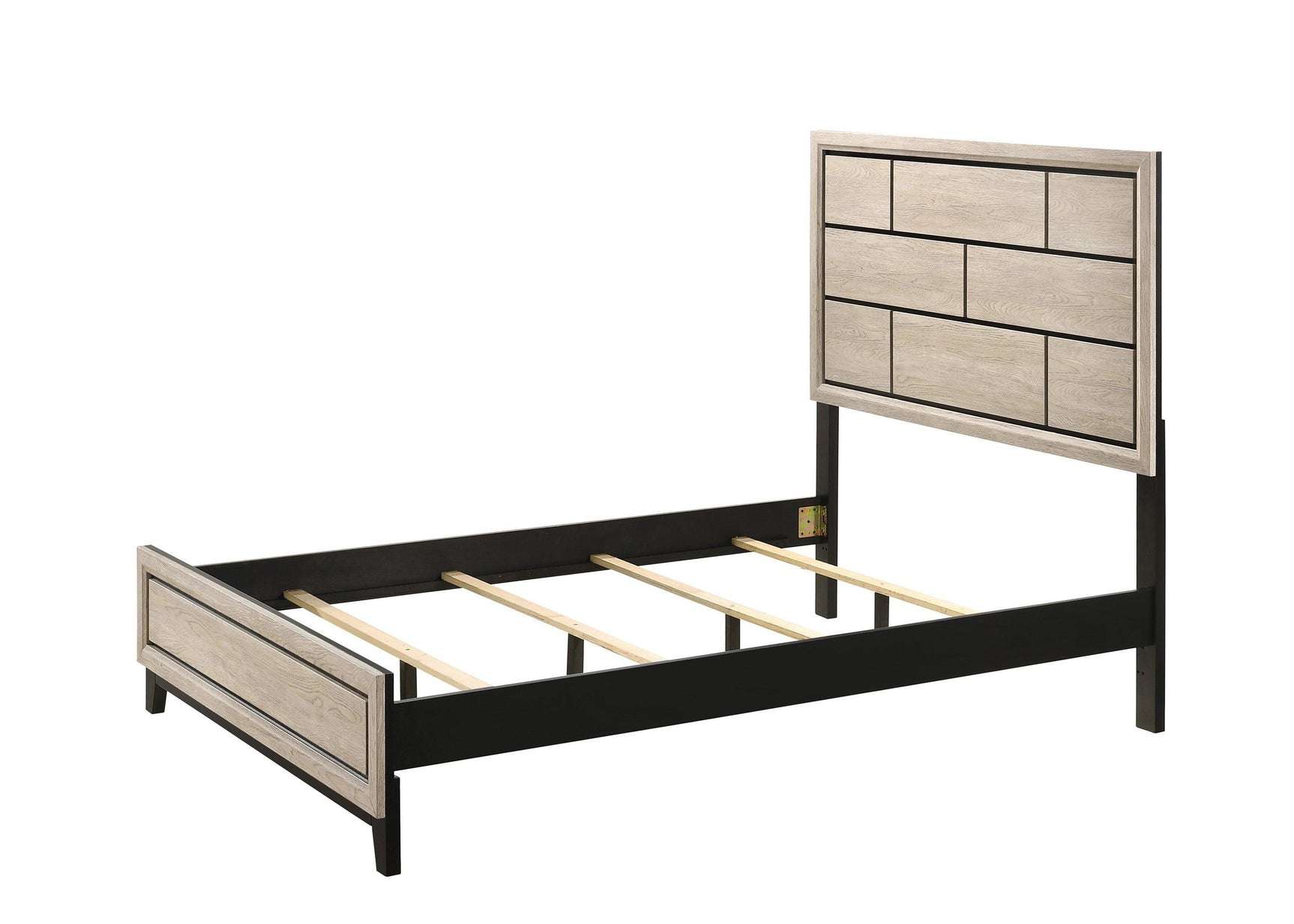 Akerson Driftwood Rustic And Modern Wood King Panel Bed - Ella Furniture