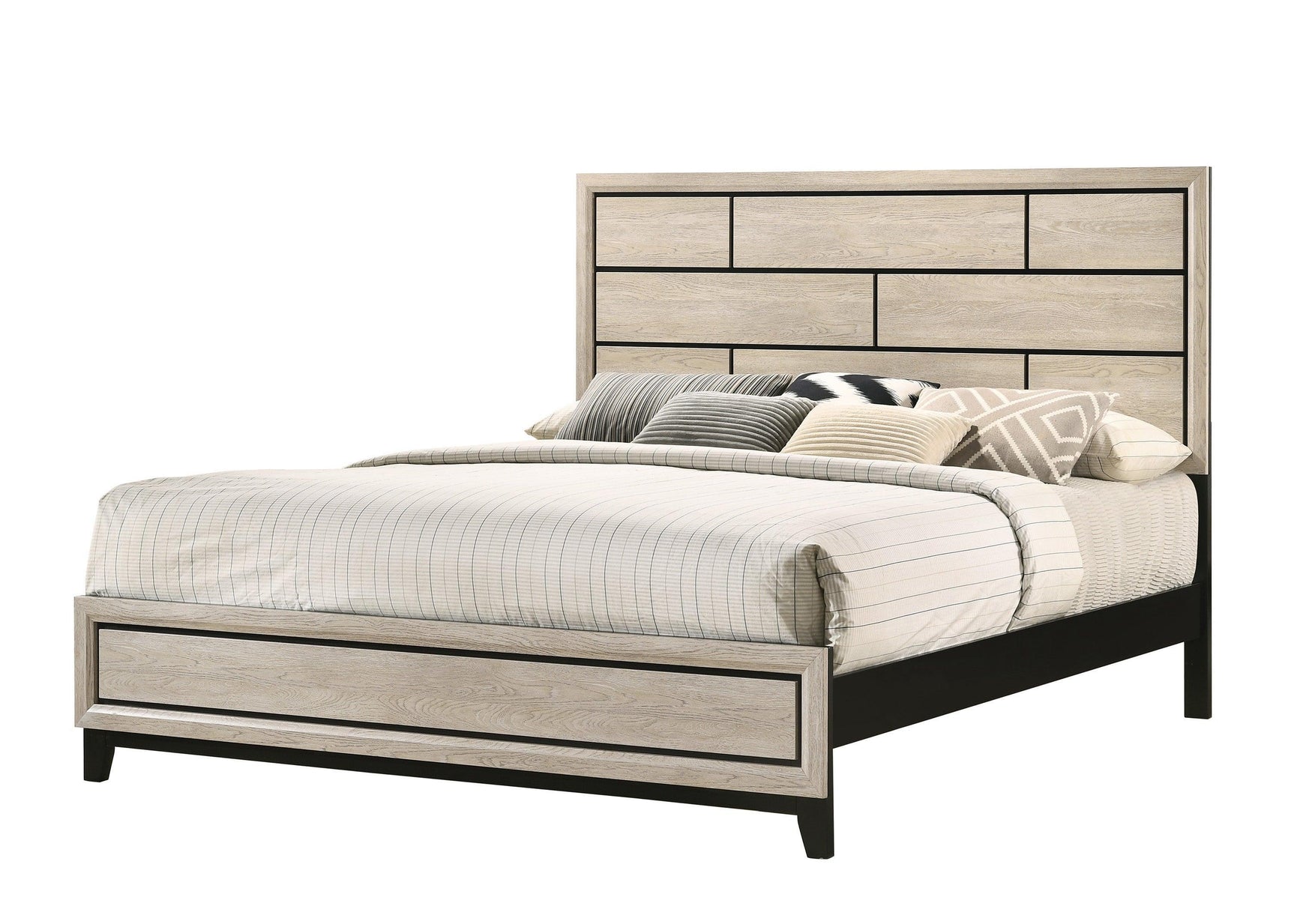 Akerson Driftwood Rustic And Modern Wood King Panel Bed - Ella Furniture