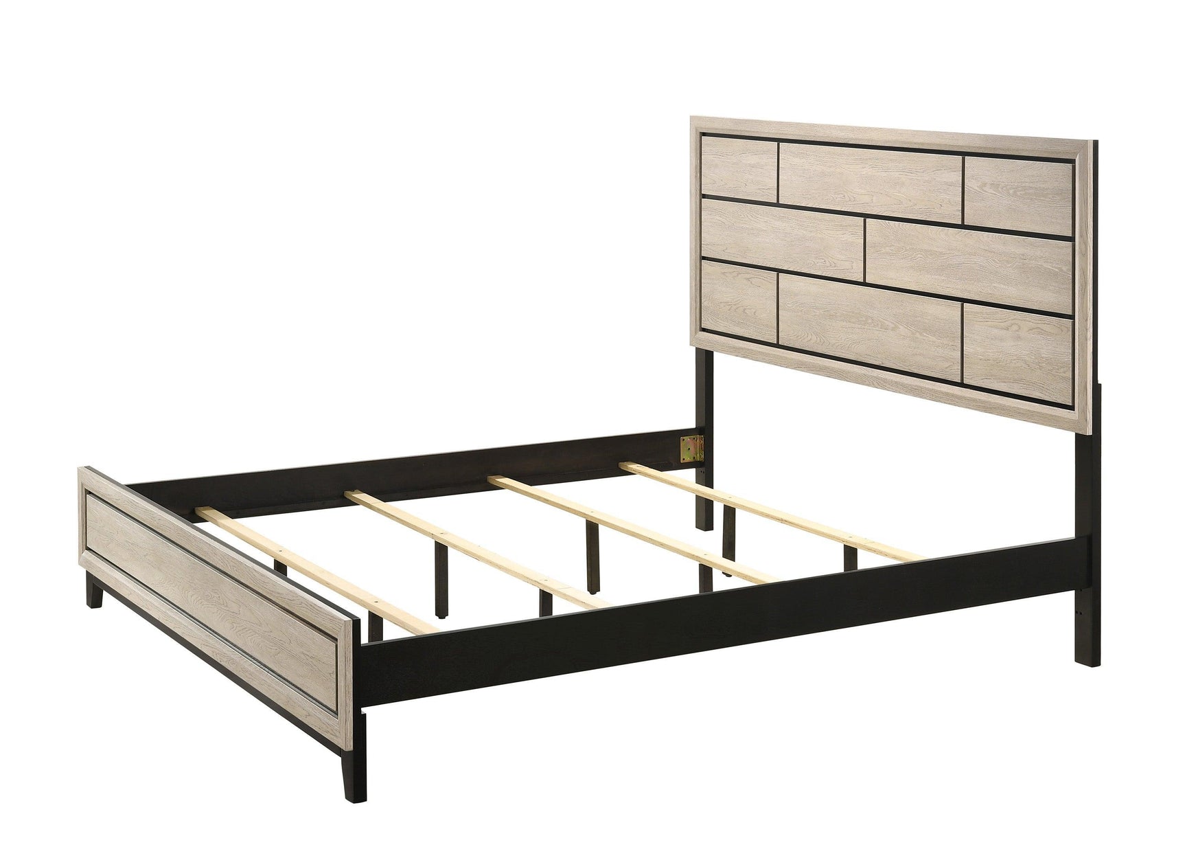 Akerson Driftwood Rustic And Modern Wood King Panel Bed - Ella Furniture