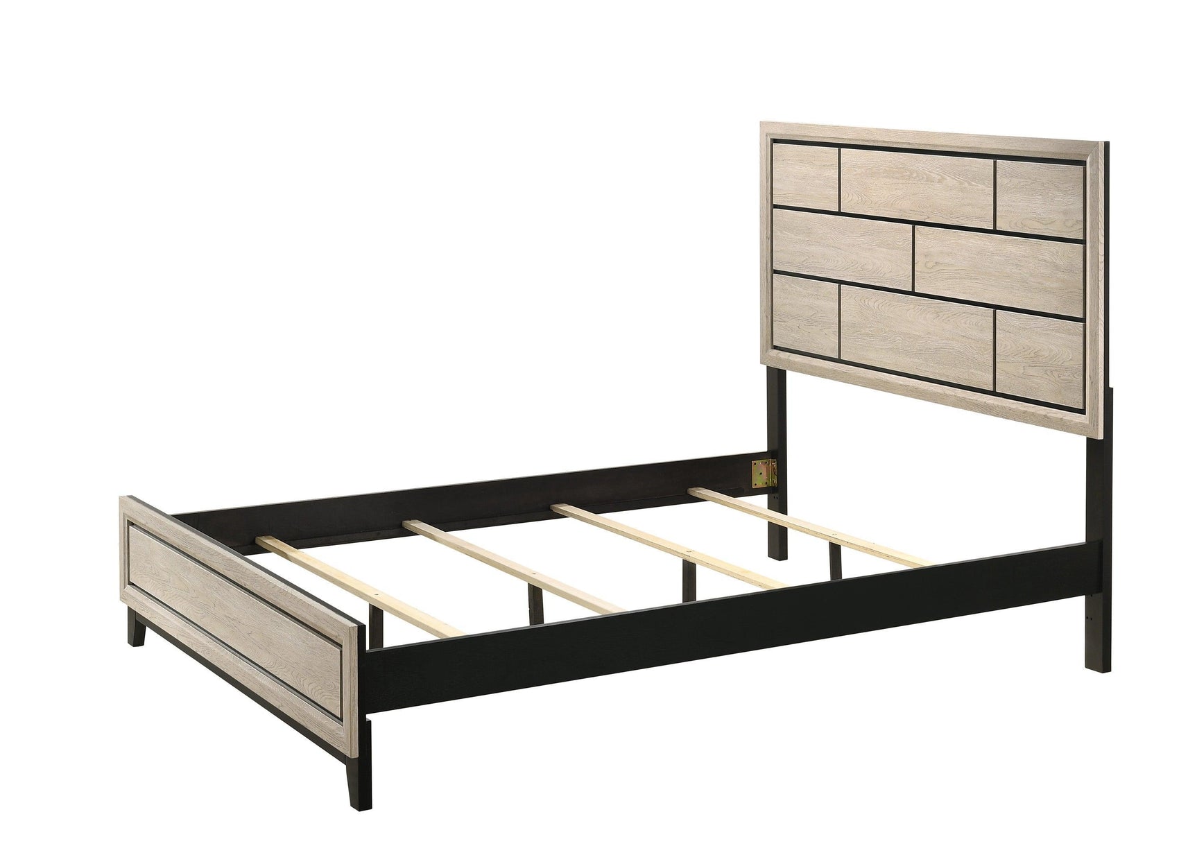 Akerson Driftwood Finish Wood Modern Rustic And Charm Queen Panel Bed - Ella Furniture