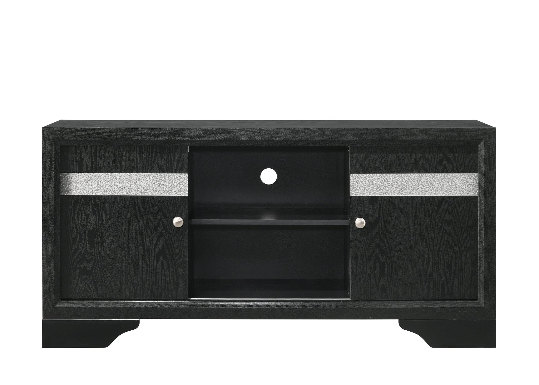 Regata Black/Silver Modern And Sleek Wood King Storage Platform Bed - Ella Furniture