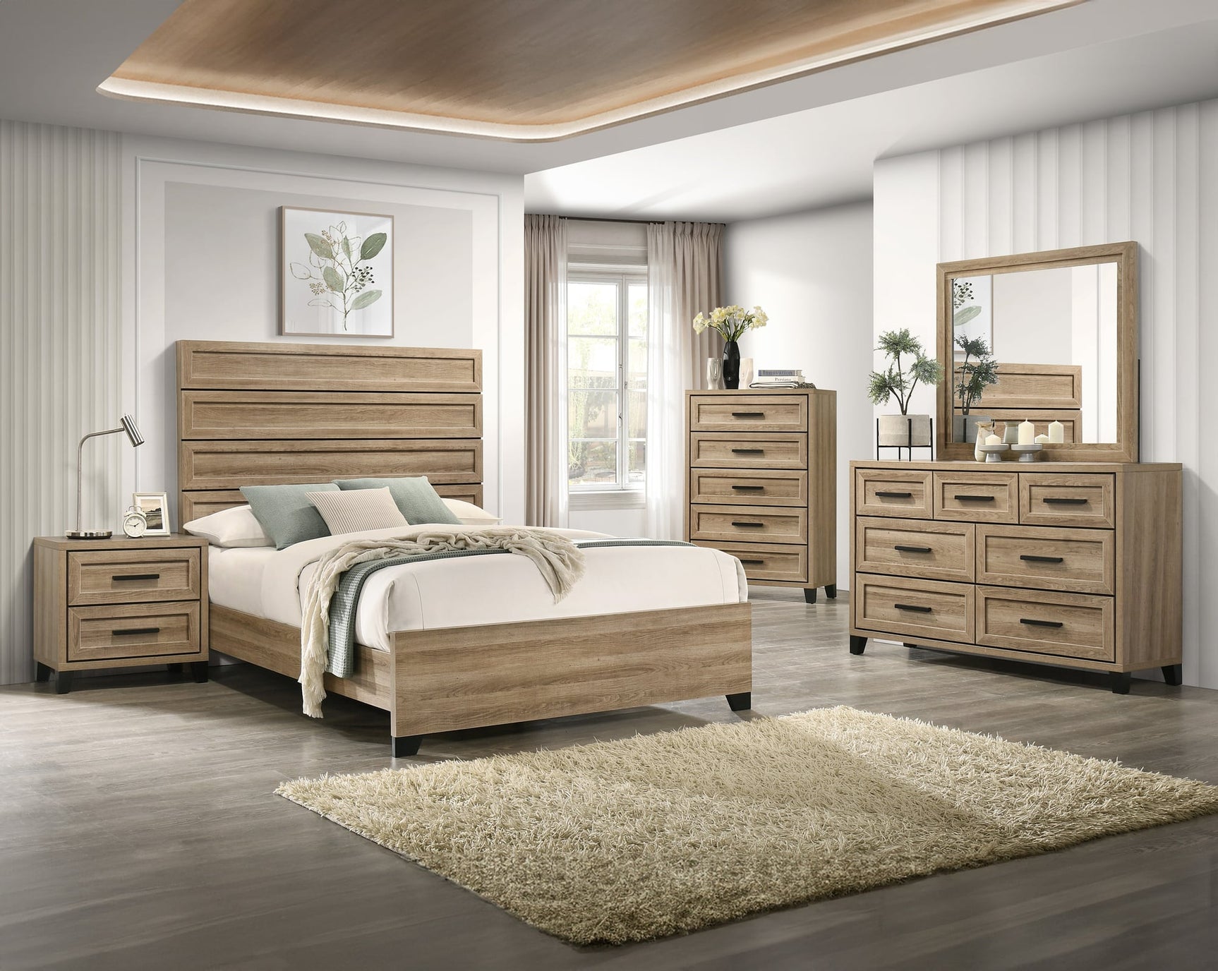 Jameson Light Brown Panel Bedroom Set from Ella Furniture