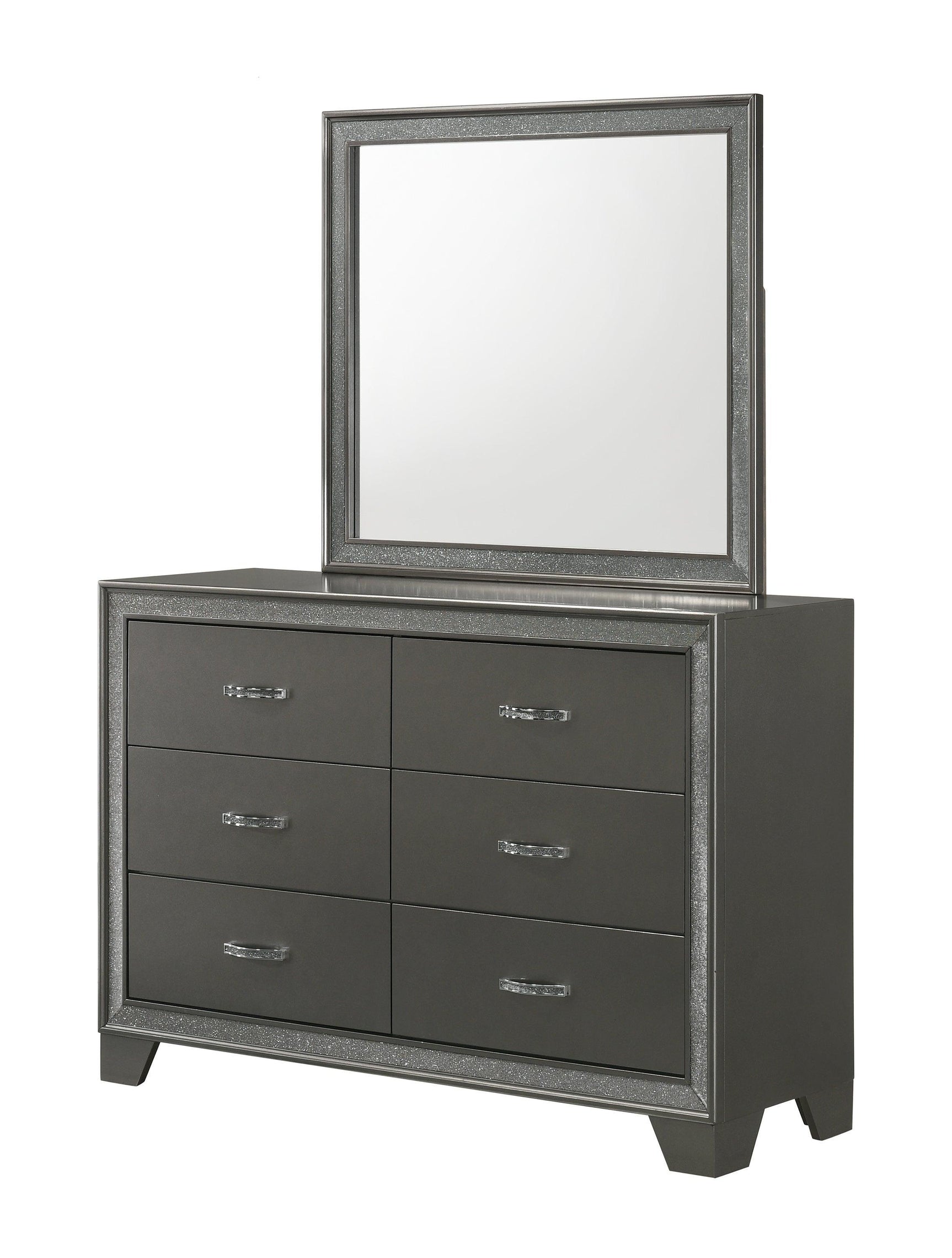 Kaia Night Stand Gray, Sleek And Modern Wood, Metal 2 Spacious Drawers - Ella Furniture