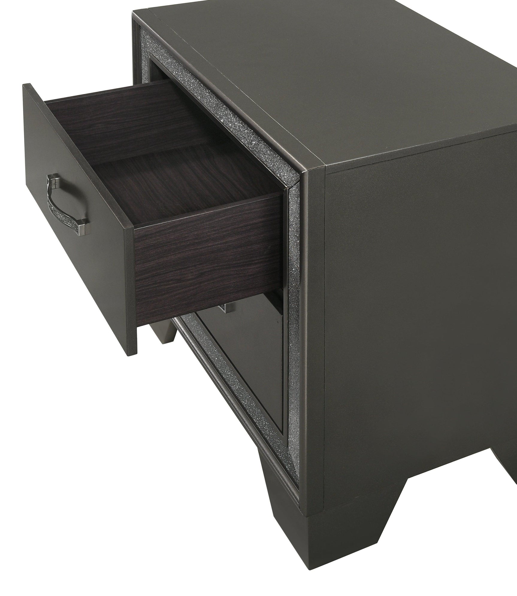 Kaia Chest Gray, Contemporary Modern Wood, Crystal 5 Drawers - Ella Furniture
