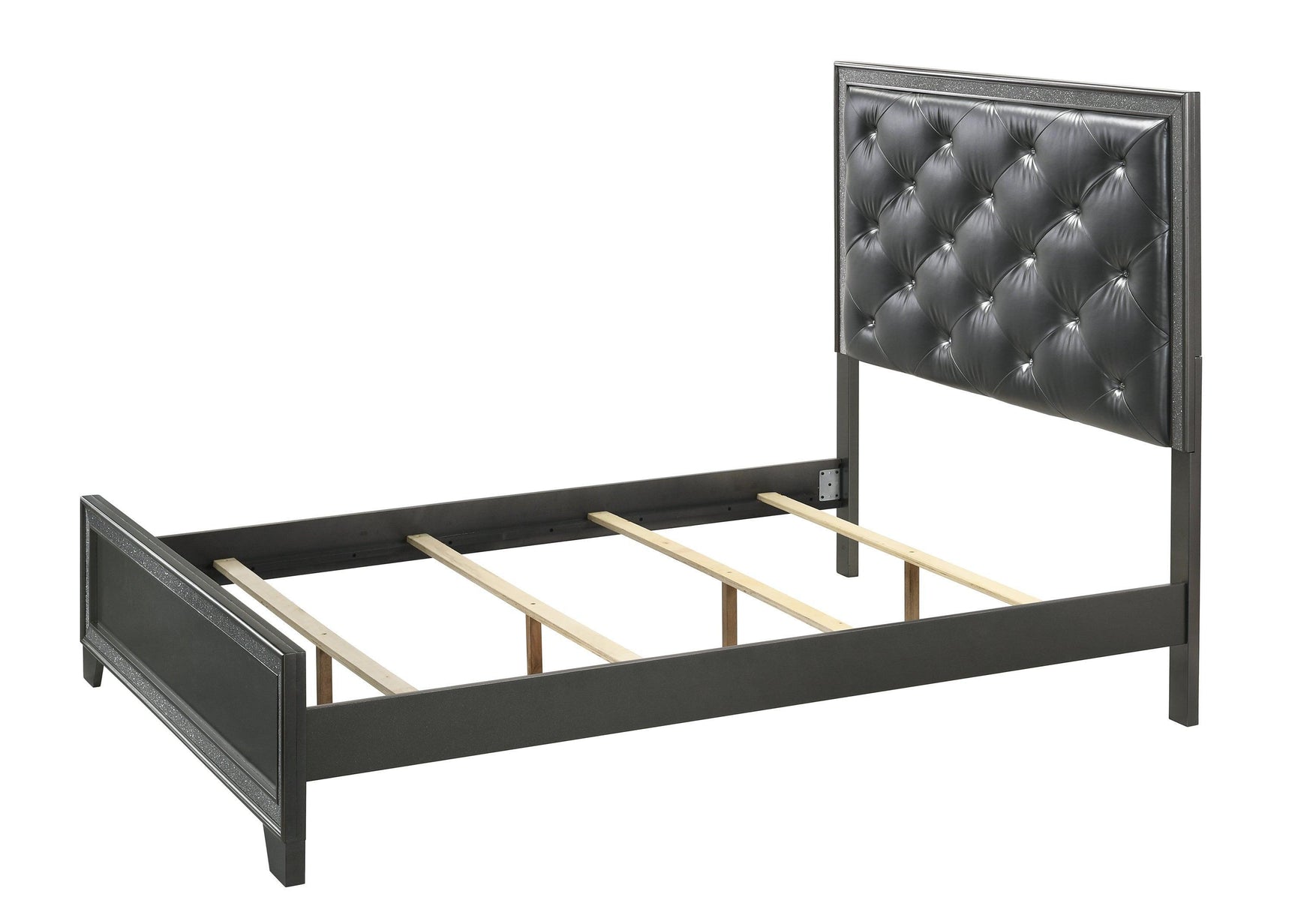 Kaia Night Stand Gray, Sleek And Modern Wood, Metal 2 Spacious Drawers - Ella Furniture