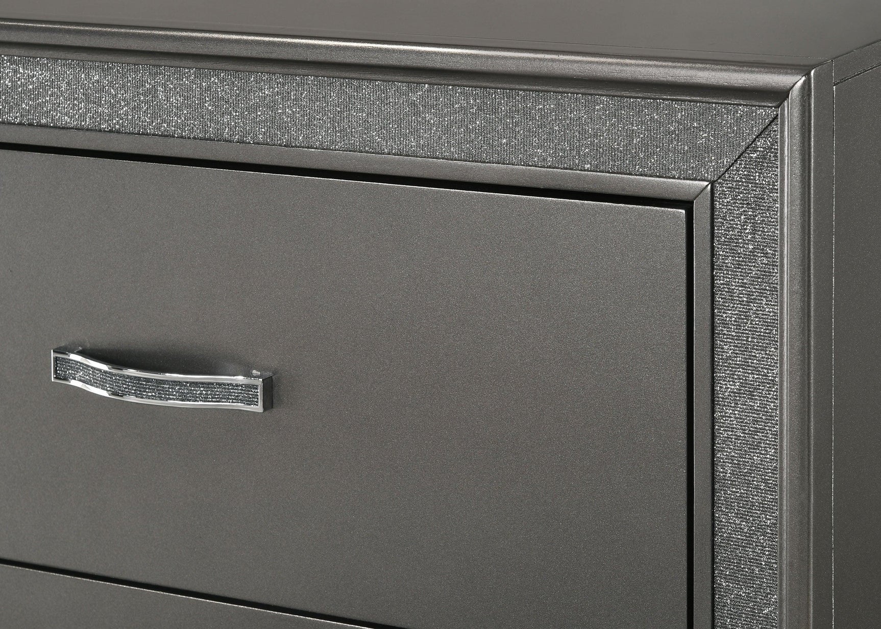 Kaia Night Stand Gray, Sleek And Modern Wood, Metal 2 Spacious Drawers - Ella Furniture
