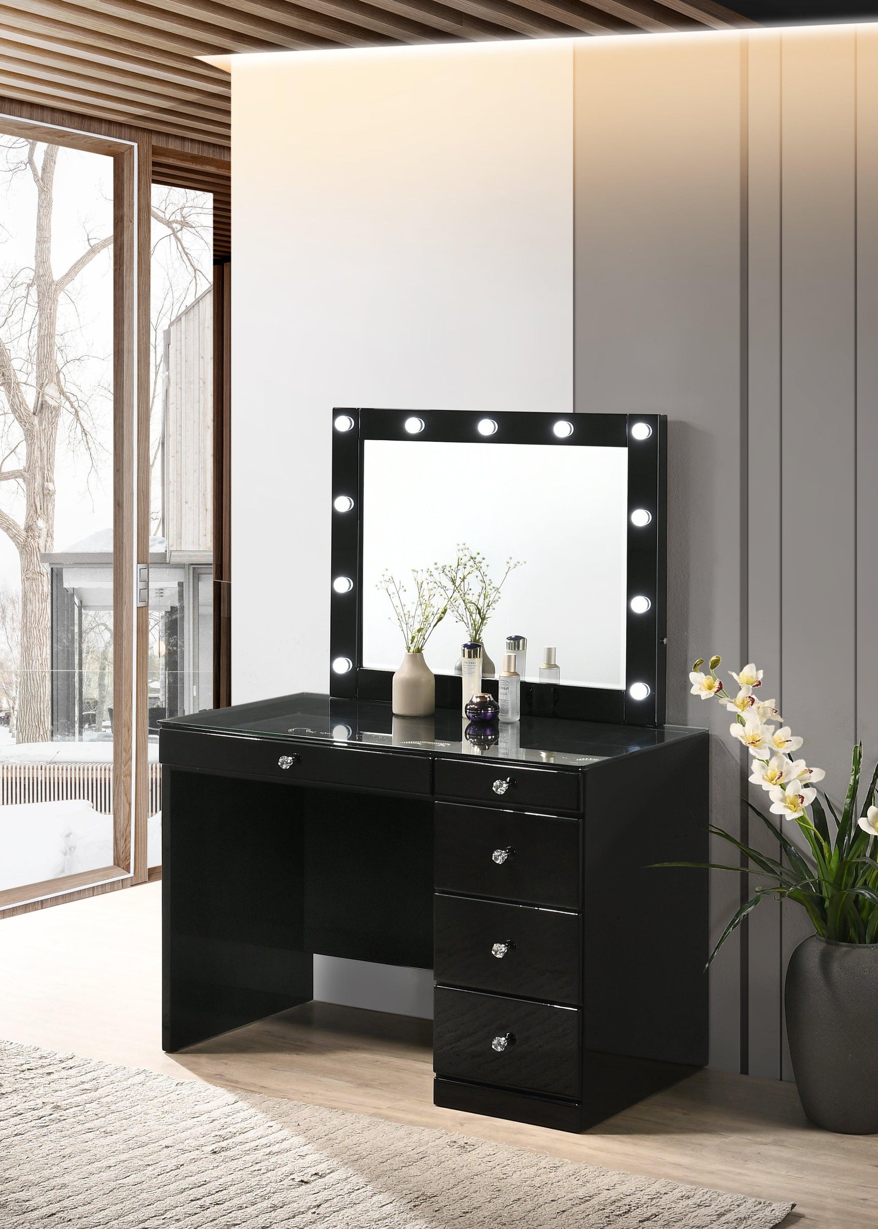 Morgan Black Vanity Set