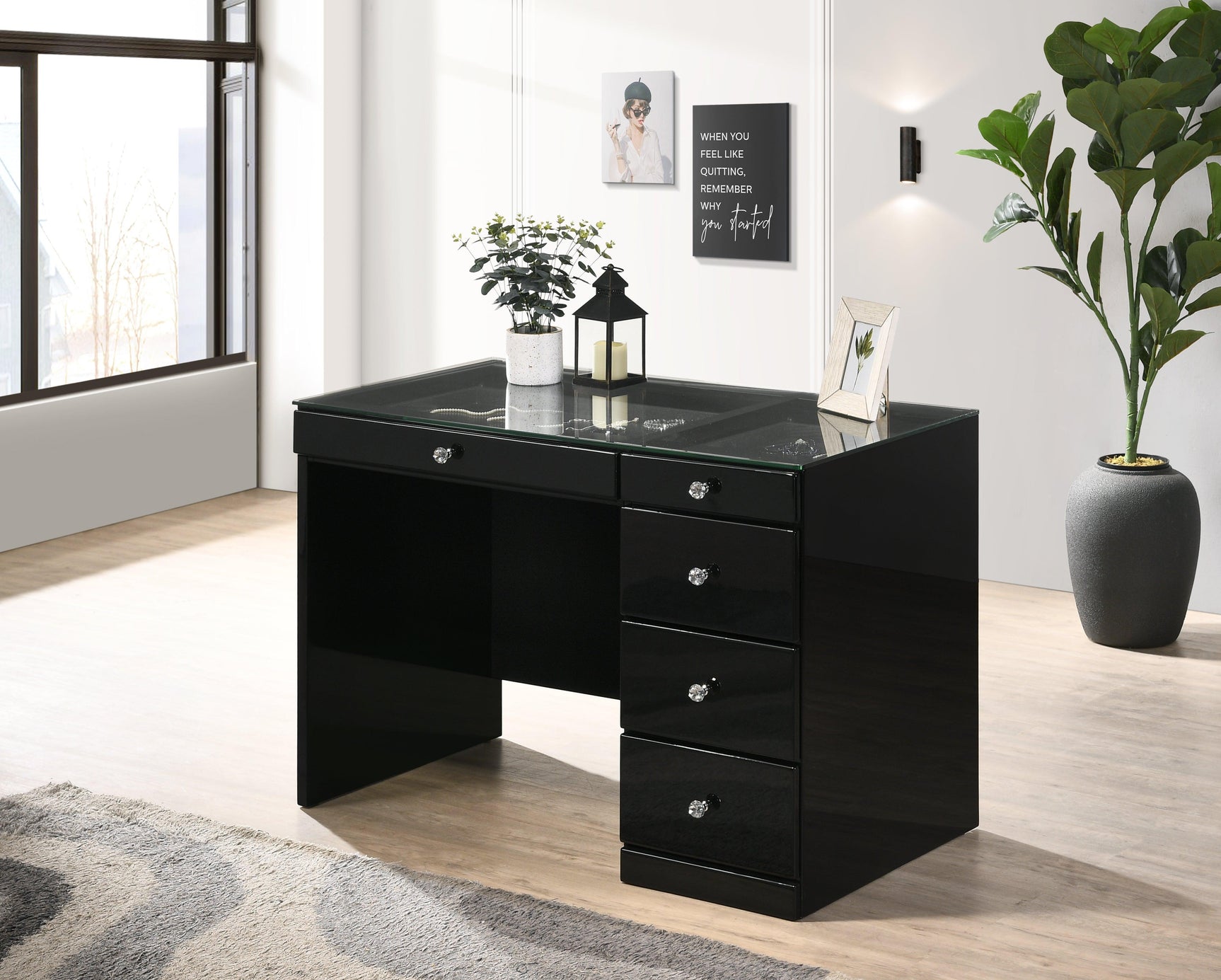Morgan Black Vanity Set