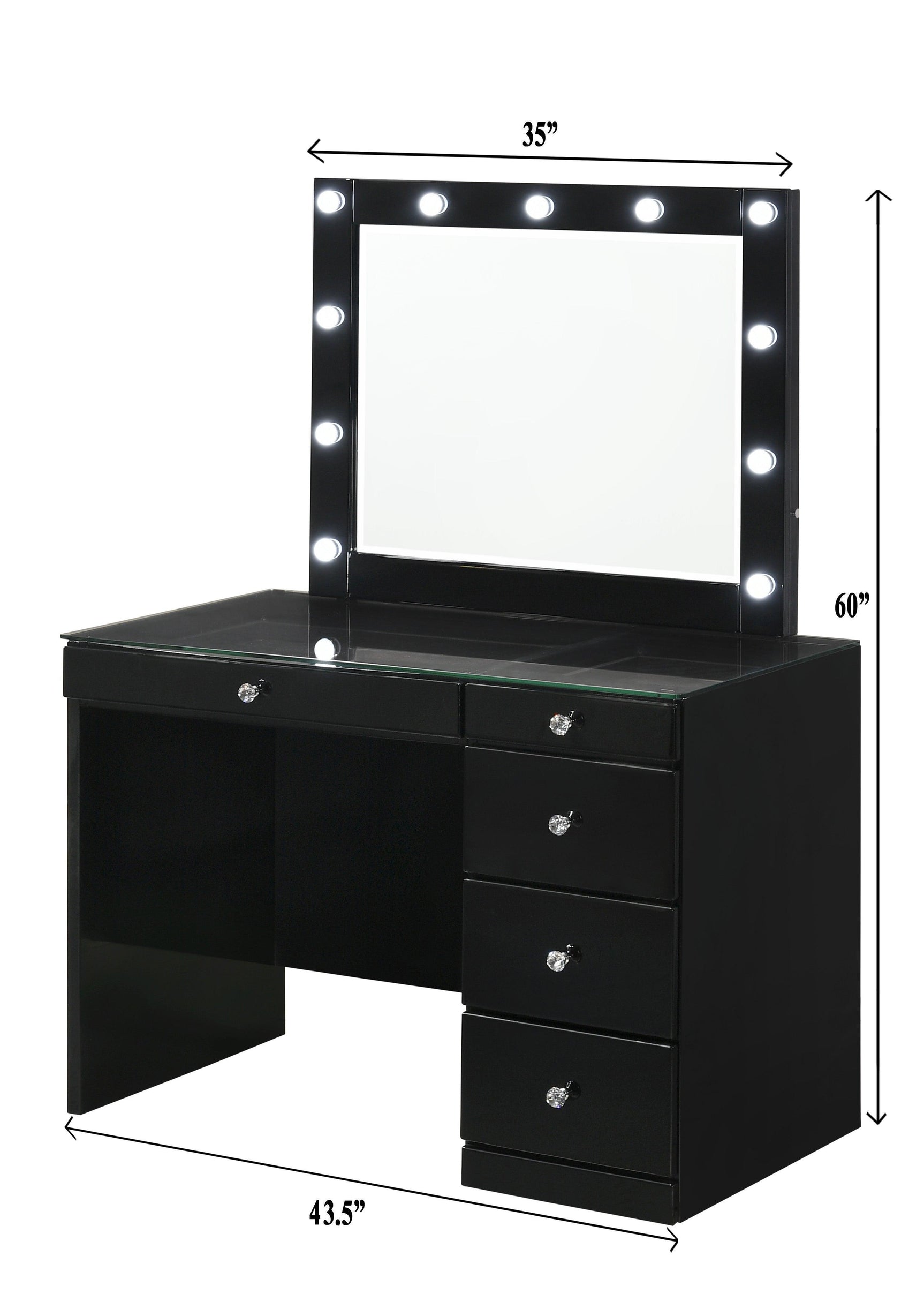 Morgan Black Vanity Set