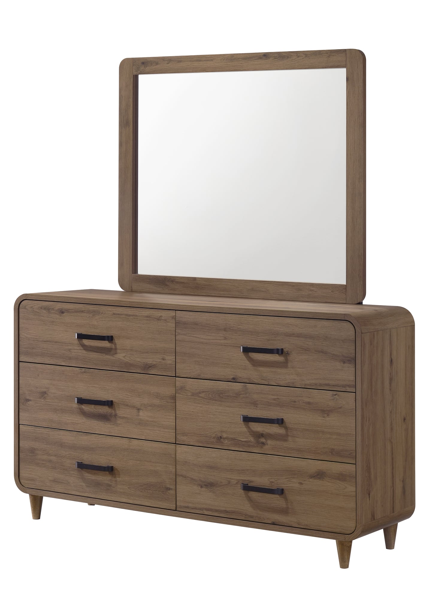 Nyomi Light Brown Dresser and Mirror from Ella Furniture