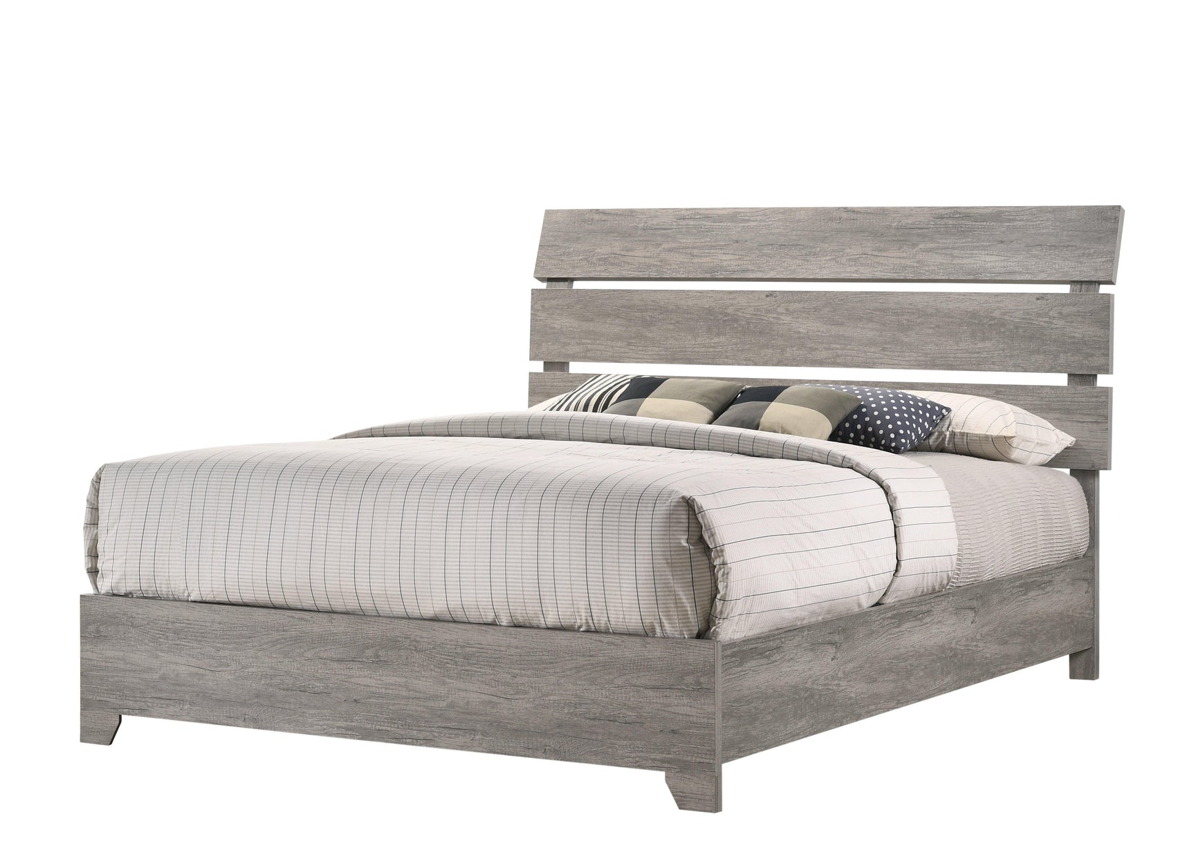 Tundra Gray Finish Traditional And Contemporary Solid Hardwood King Platform Bed - Ella Furniture