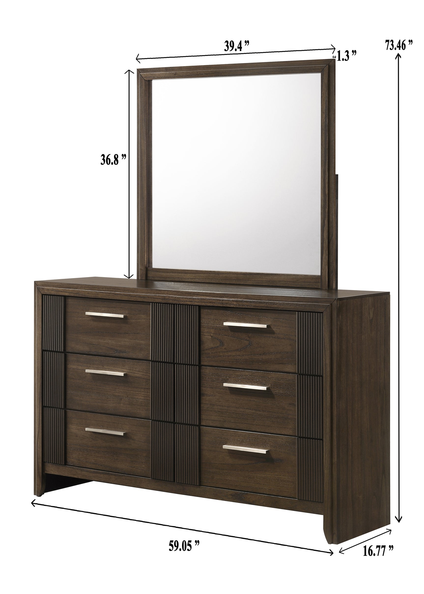 Carlton Brown Upholstered Panel King Bed