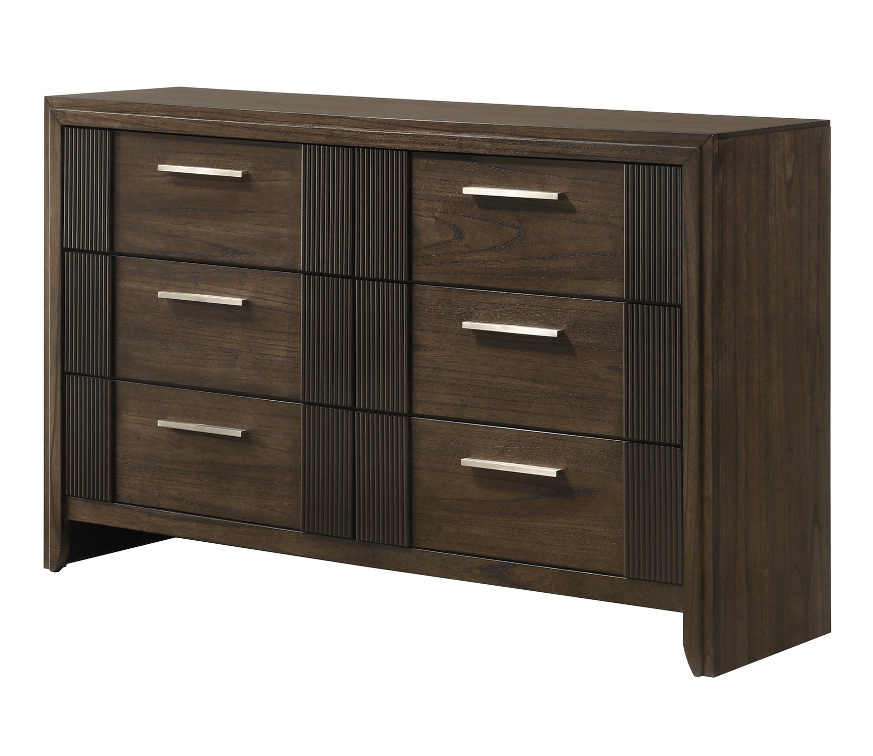 Carlton Brown Upholstered Panel King Bed