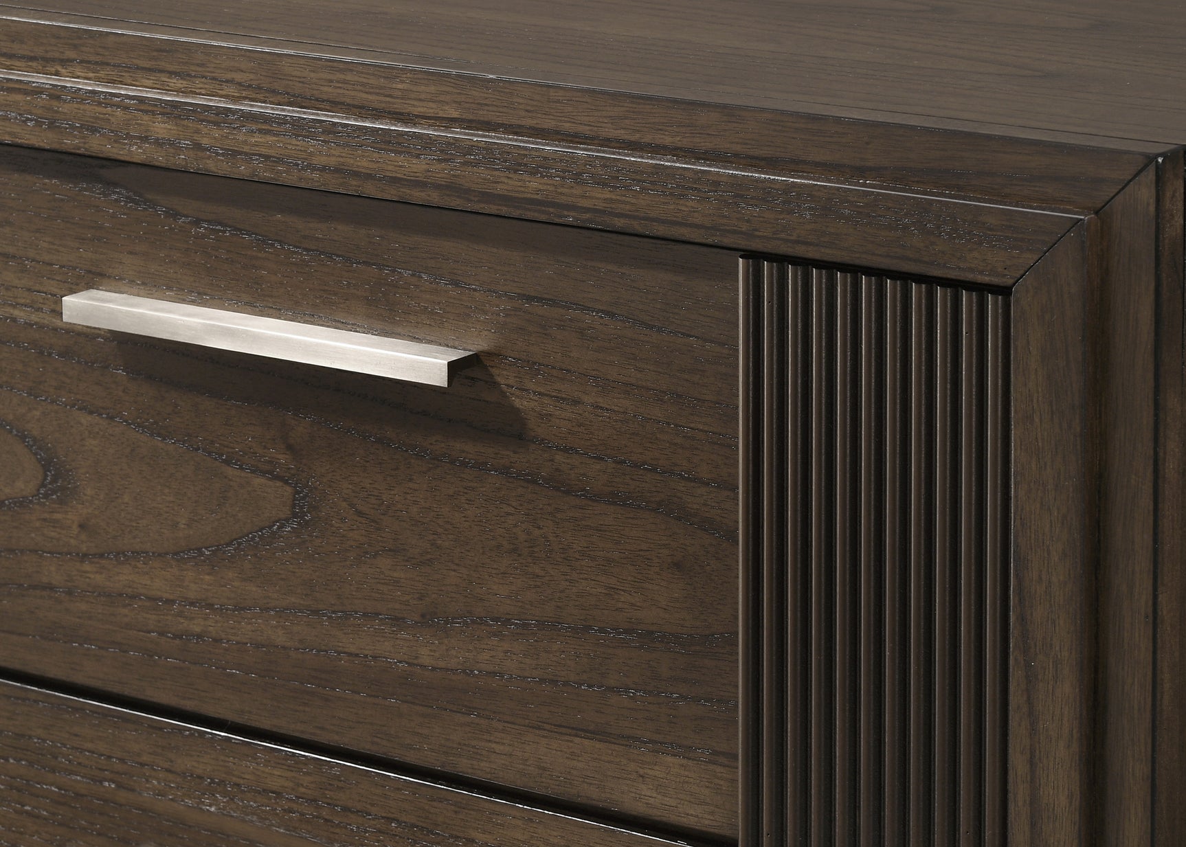 Carlton Brown Upholstered Panel King Bed