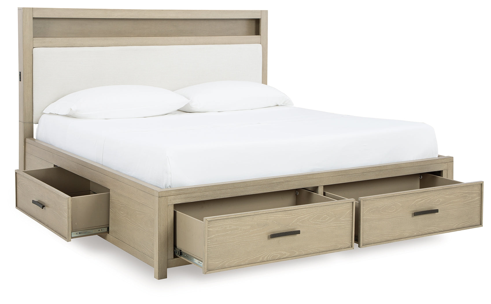 Calmoro Gray Queen Bookcase Bed