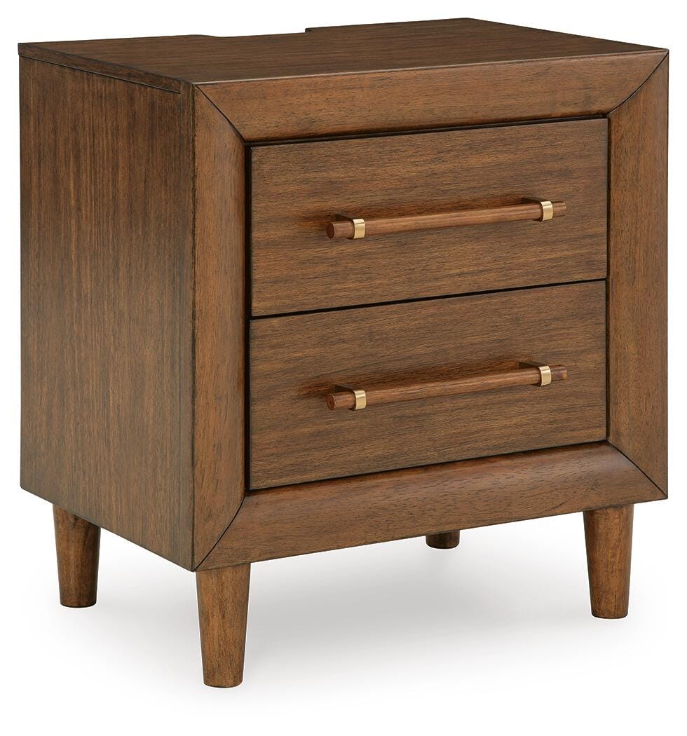 Lyncott Brown Upholstered Panel Bedroom Set angled view