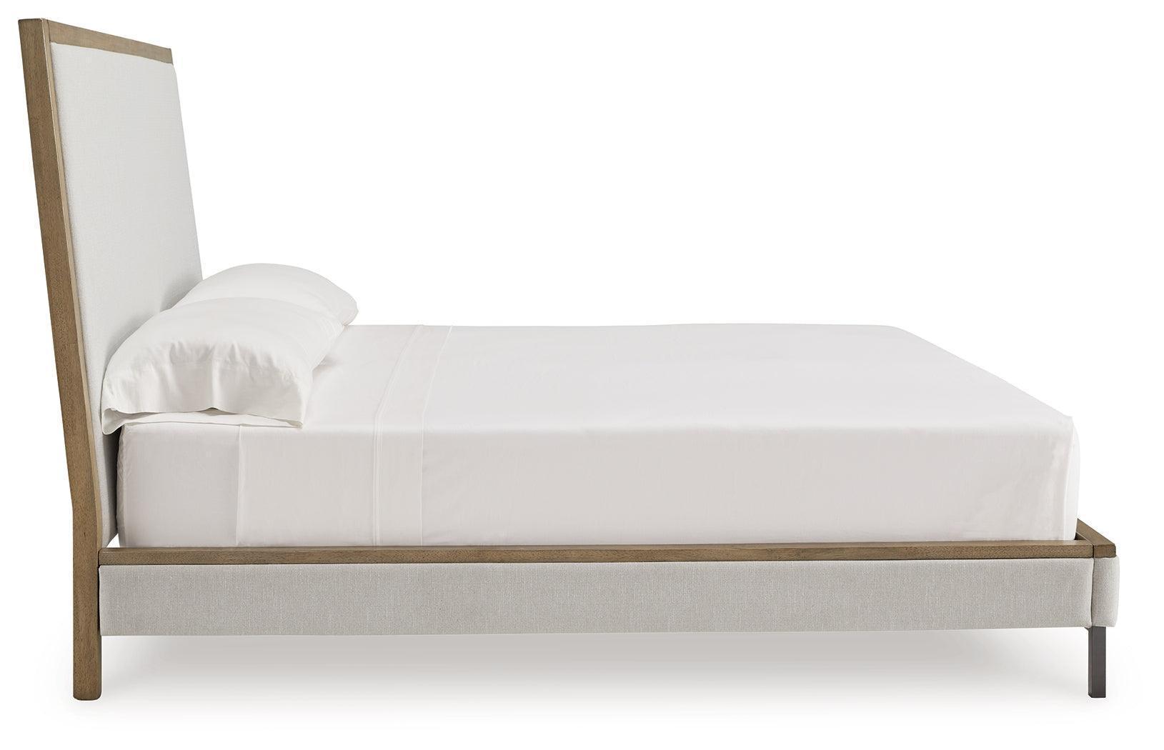 Tomtyn Light Brown King Upholstered Bed