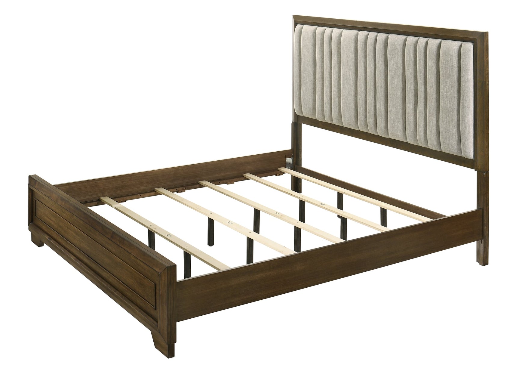 Lakecrest Brown Upholstered Panel King Bed view 3