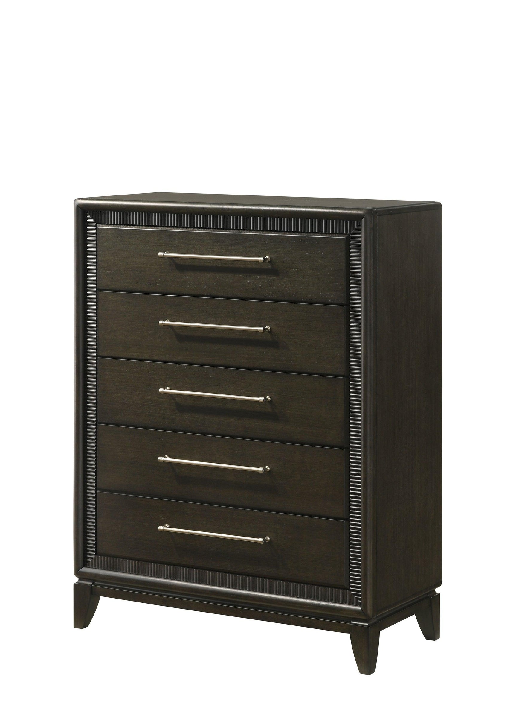 Saratoga Black Modern Contemporary Solid Wood And Veneers 6-Drawers Dresser - Ella Furniture