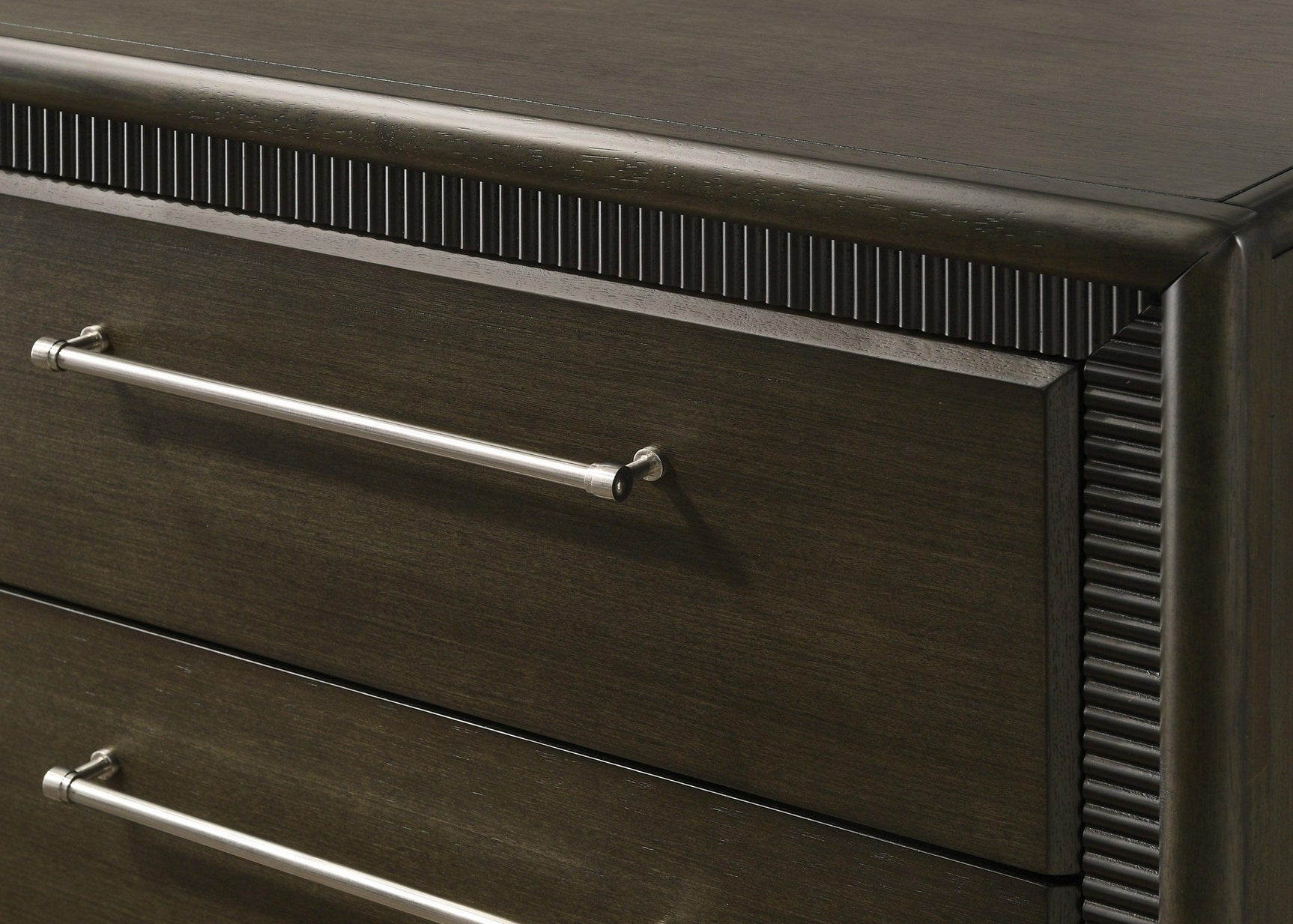 Saratoga Black Modern Contemporary Solid Wood And Veneers 6-Drawers Dresser - Ella Furniture