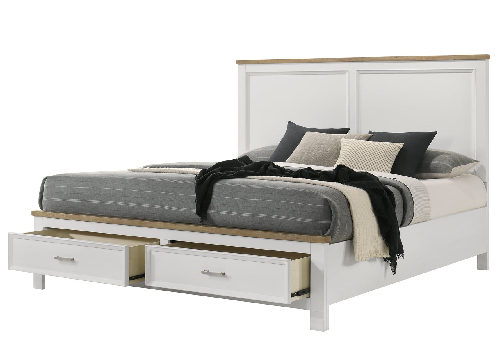 Aston White Storage Platform King Bed view 2