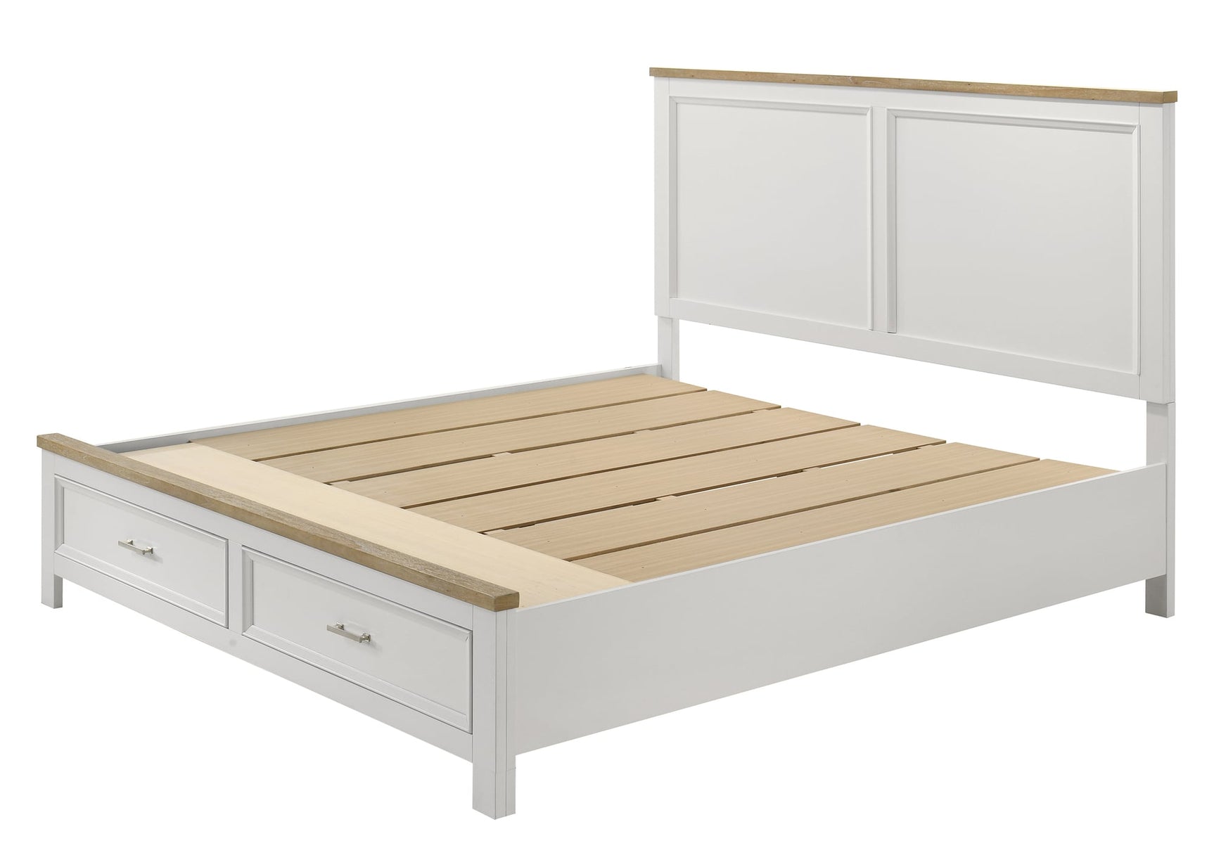 Aston White Storage Platform King Bed view 3