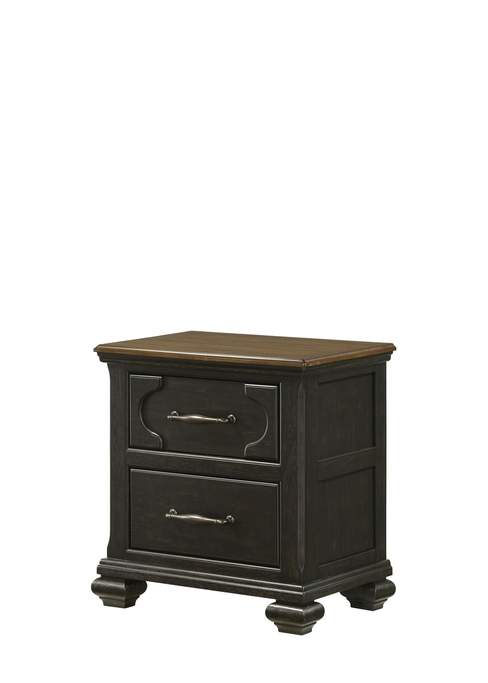 Hamilton Brown Modern Contemporary Solid Wood And Veneers 2-Drawers Night Stand - Ella Furniture