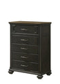 Hamilton Brown Modern Contemporary Solid Wood And Veneers 5-Drawers Handle Accent Chest - Ella Furniture