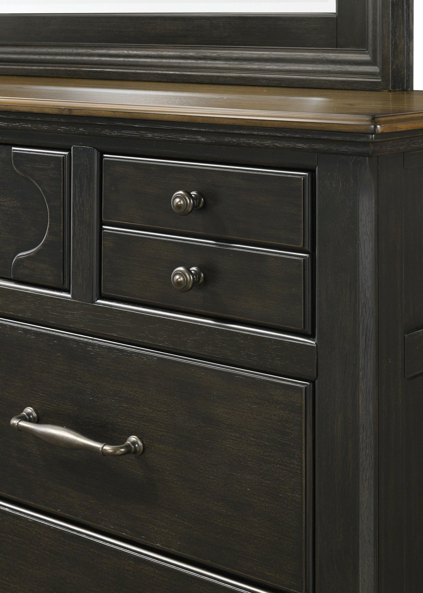Hamilton Brown Modern Contemporary Solid Wood And Veneers 5-Drawers Handle Accent Chest - Ella Furniture