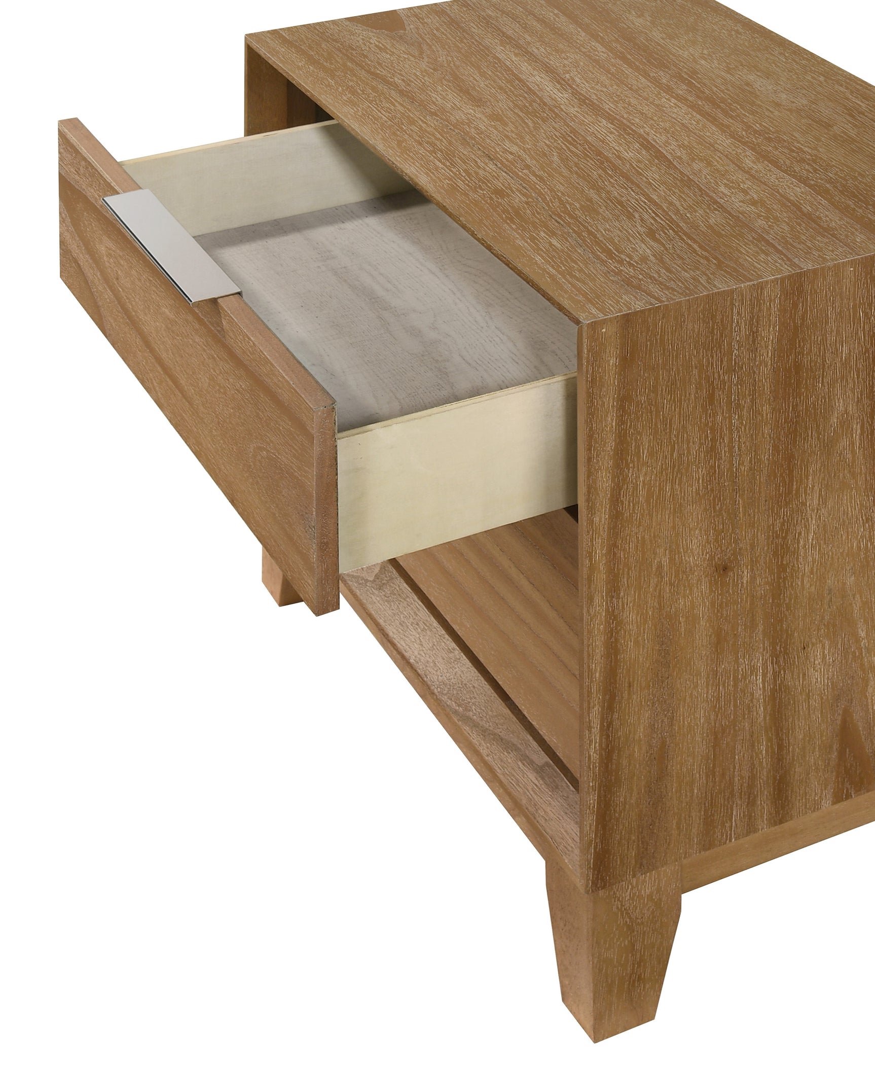 Florian Light Brown Upholstered Storage Platform Bedroom Set
