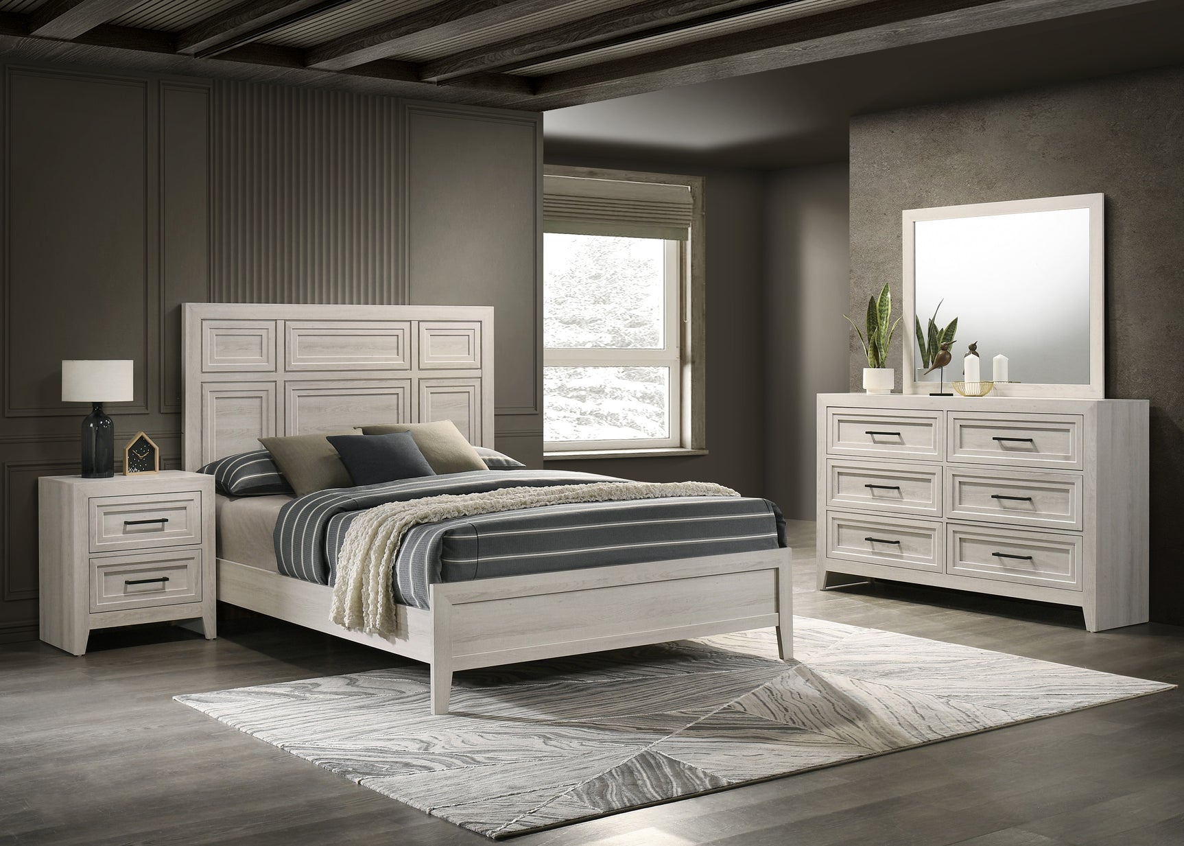 Lorraine Cream Panel King Bed