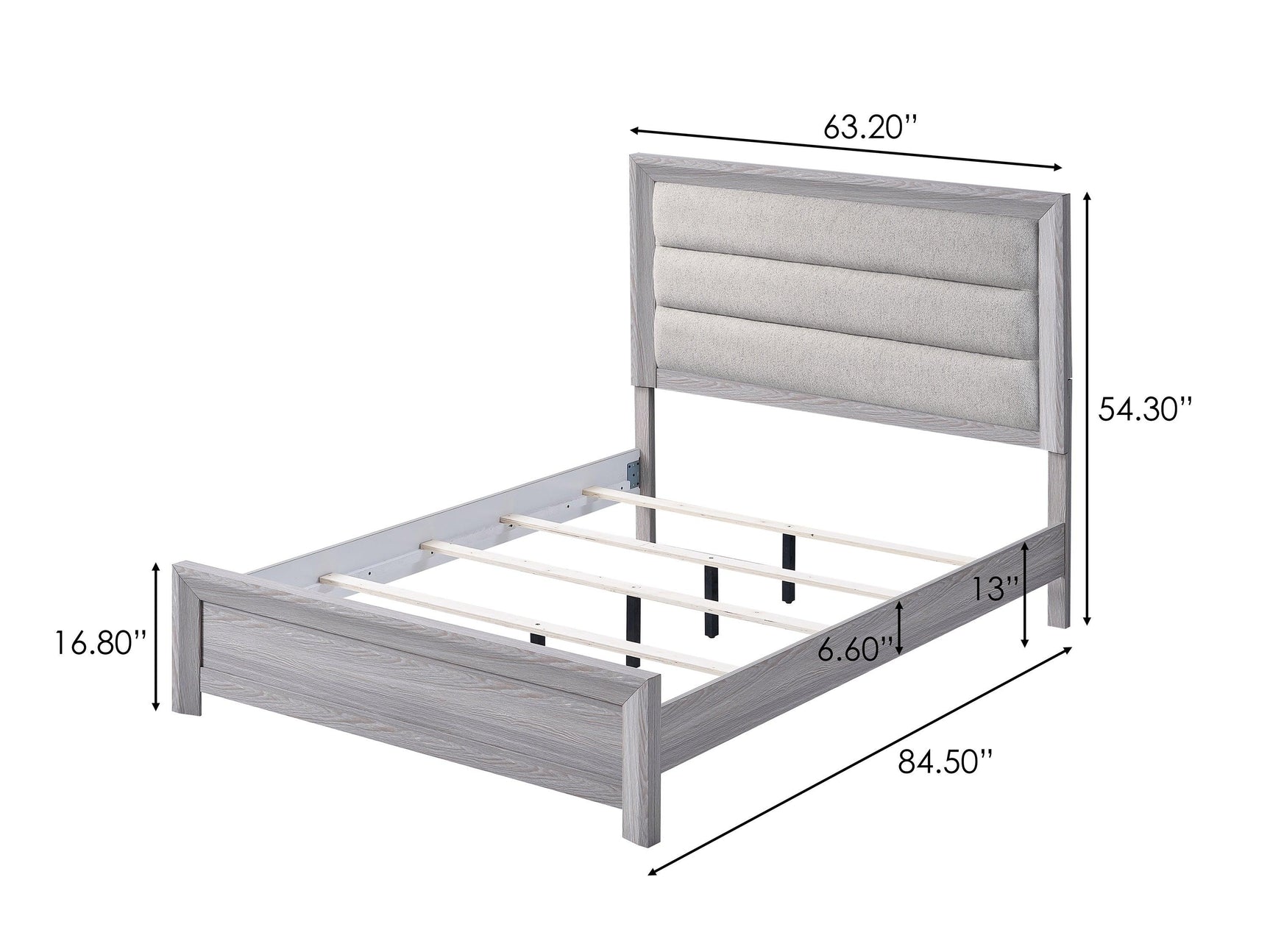 Adelaide Gray Upholstered Panel Full Bed