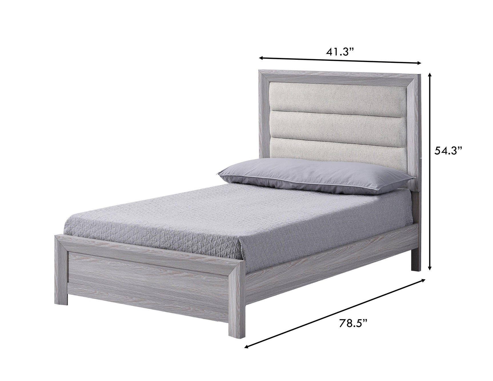 Adelaide Gray Upholstered Panel Full Bed