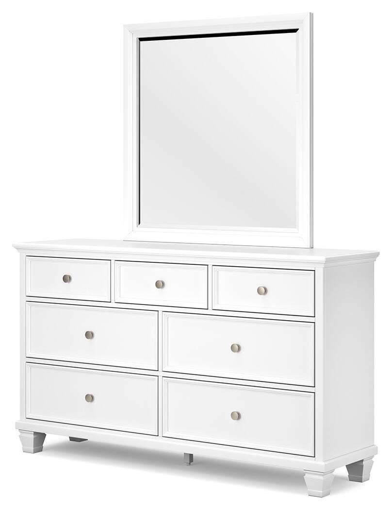Fortman White Panel Bedroom Set angled view