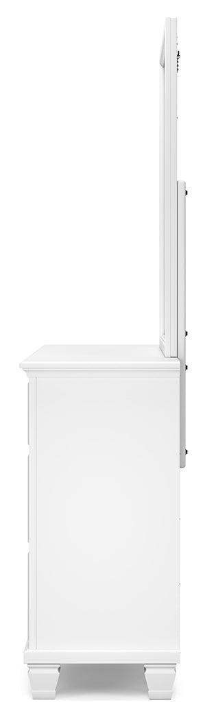 Fortman White 7-Drawer Dresser with Mirror