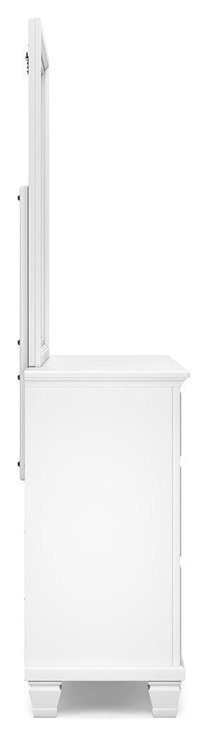 Fortman White 7-Drawer Dresser with Mirror