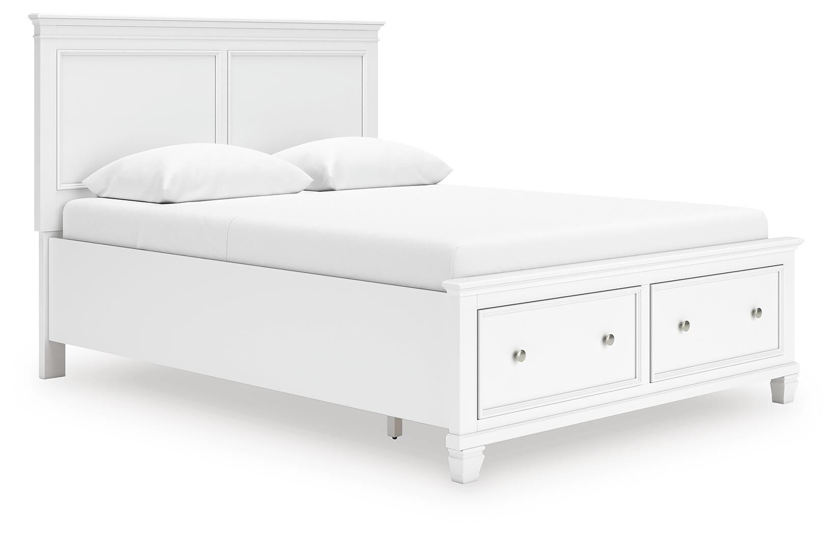 Fortman White Panel Storage Bedroom Set angled view