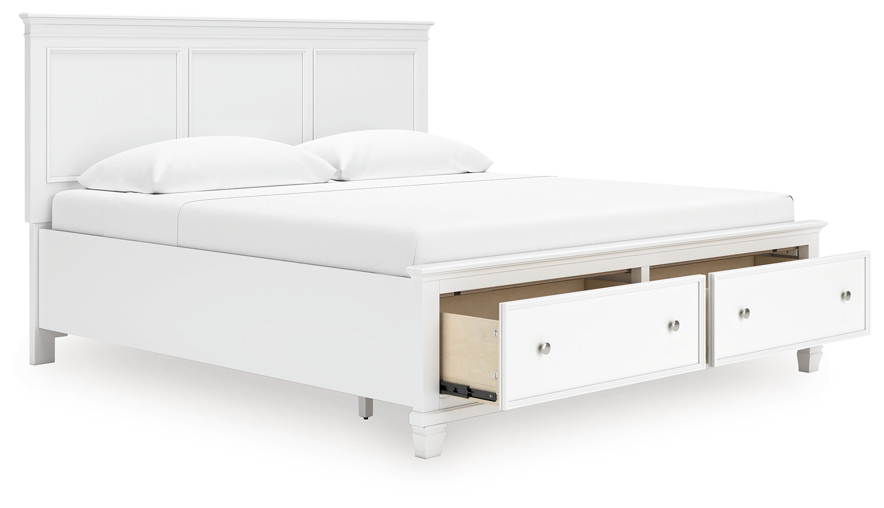 Fortman White King Panel Storage Bed