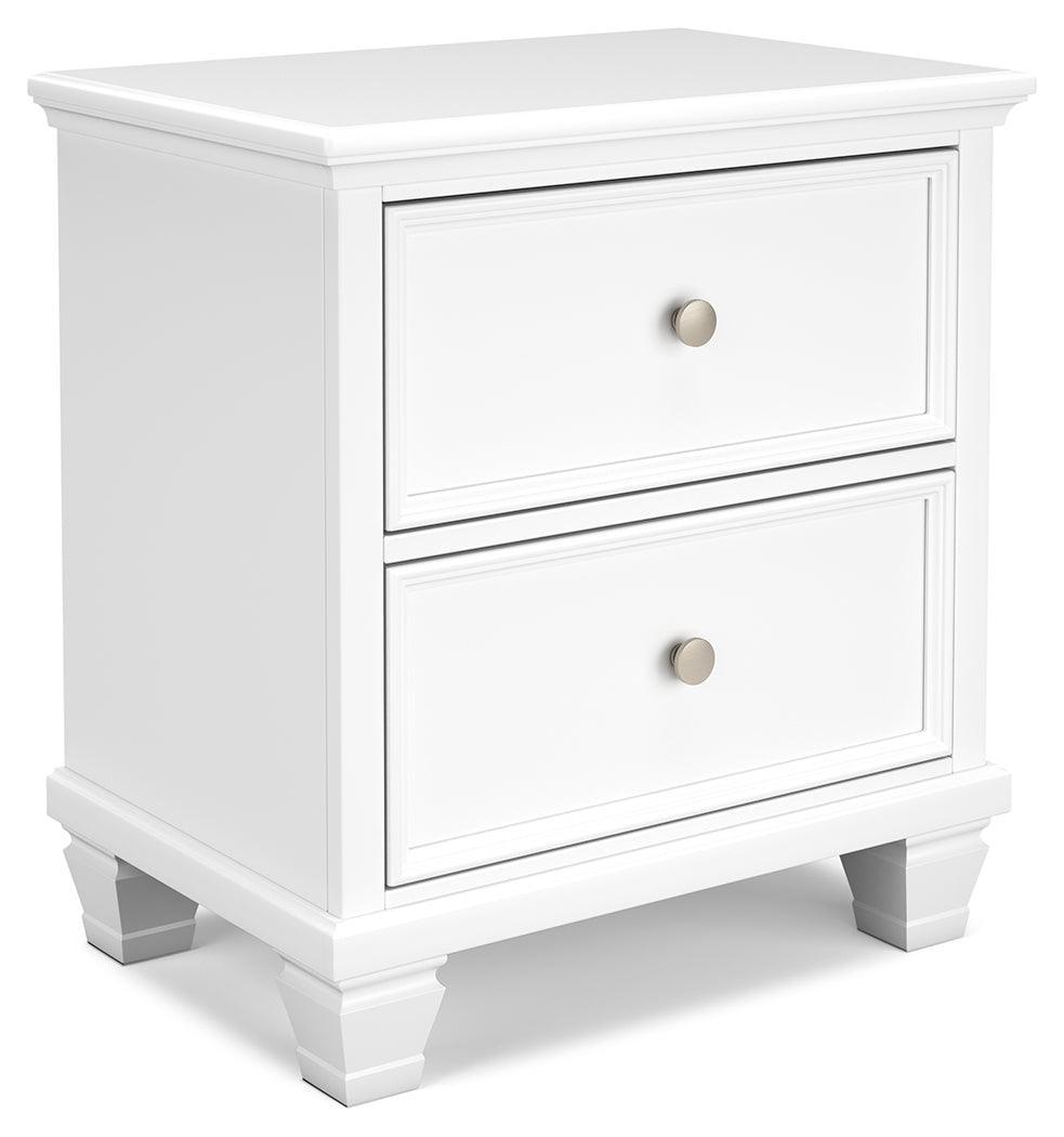 Fortman White Nightstand - Ella Furniture
